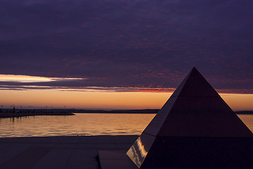 Image showing Evening on lake quay