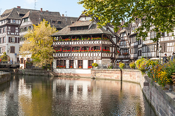 Image showing Strasbourg, water canal in Petite France area