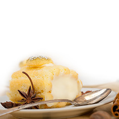 Image showing cream roll cake dessert and spices 