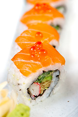 Image showing fresh sushi choice combination assortment selection 