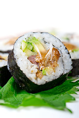 Image showing fresh sushi choice combination assortment selection 