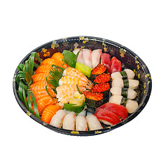 Image showing take away sushi express on plastic tray 