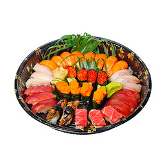 Image showing take away sushi express on plastic tray 