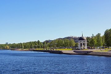 Image showing City lake embankment in summer