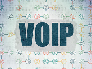 Image showing Web design concept: VOIP on Digital Paper background