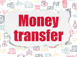 Image showing Business concept: Money Transfer on Torn Paper background