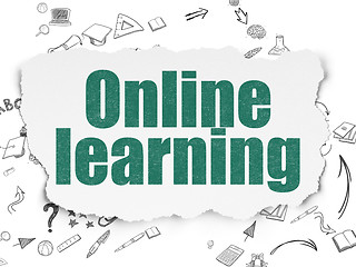 Image showing Education concept: Online Learning on Torn Paper background