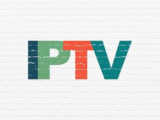 Image showing Web design concept: IPTV on wall background