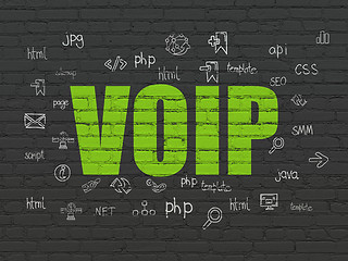 Image showing Web design concept: VOIP on wall background