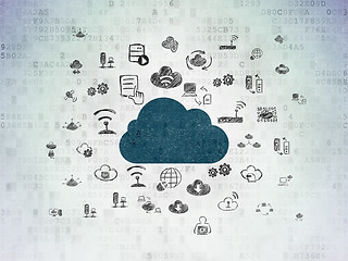 Image showing Cloud networking concept: Cloud on Digital Paper background