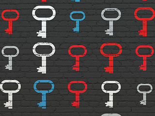 Image showing Privacy concept: Key icons on wall background