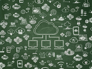 Image showing Cloud computing concept: Cloud Network on School Board background