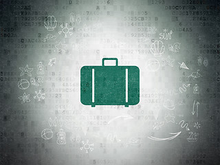 Image showing Travel concept: Bag on Digital Paper background