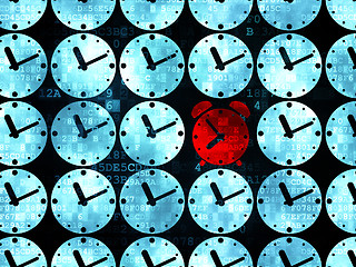 Image showing Time concept: alarm clock icon on Digital background
