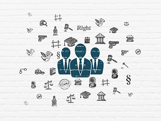 Image showing Law concept: Business People on wall background