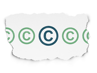 Image showing Law concept: copyright icon on Torn Paper background