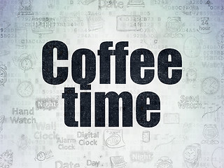 Image showing Time concept: Coffee Time on Digital Paper background