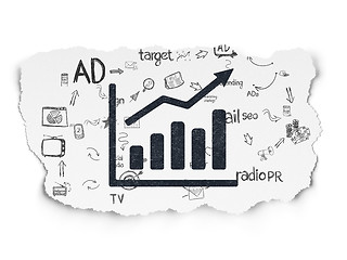 Image showing Advertising concept: Growth Graph on Torn Paper background