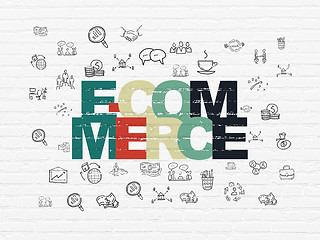 Image showing Business concept: E-commerce on wall background