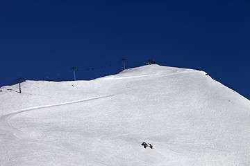 Image showing Ski slope and ropeway