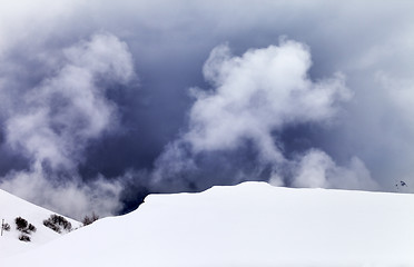 Image showing Off-piste slope in fog