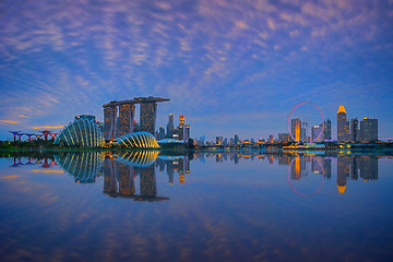 Image showing Singapore Skyline at sunset