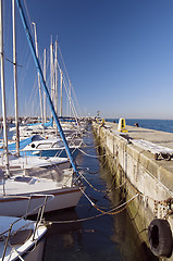 Image showing Moored boats