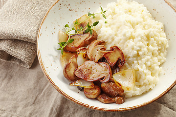 Image showing risotto with wild mushrooms