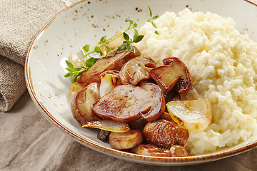 Image showing risotto with wild mushrooms