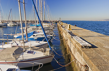 Image showing Moored boats