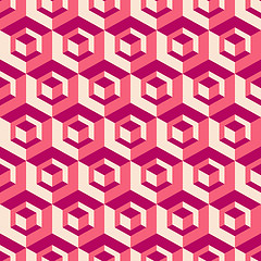 Image showing 3d seamless abstract with hexagonal elements. 