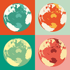 Image showing World globe maps. Vector illustration. Business background.