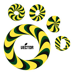 Image showing Set of abstract 3d vector icons such emblems. 