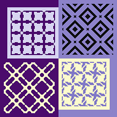 Image showing Set of four seamless patterns. Vintage geometric ornaments. 