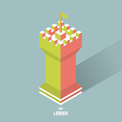 Image showing Leader concept. Tower. 3d vector illustration.