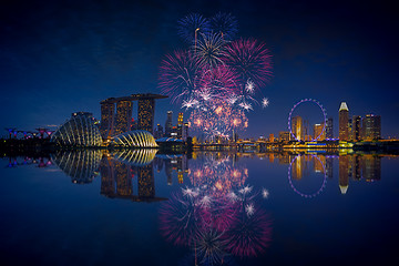 Image showing Singapore Fireworks