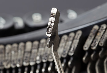 Image showing 0 and equal hammer - old manual typewriter