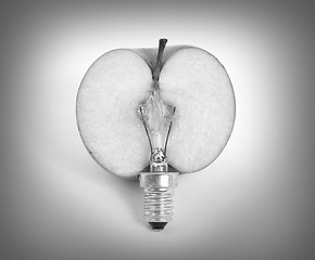 Image showing Apple lightbulb, concept of green energy