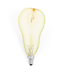 Image showing Light bulb made out of a pear