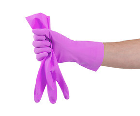 Image showing Rubber glove isolated