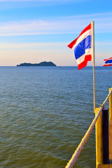 Image showing asia  lomprayah   flag   in thailand and south china sea 