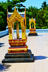 Image showing kho samui sidewalk in thailand incision of the buddha gold  temp