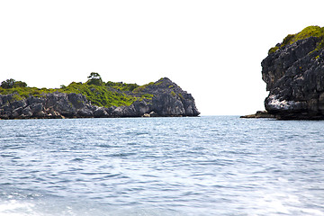 Image showing   blue lagoon  stone in thailand kho  t of a  water   south  