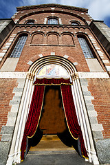 Image showing  church  in  the legnano  old   closed brick tower sidewalk   lo