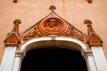 Image showing  church door   in italy  lombardy     the milano old     closed 