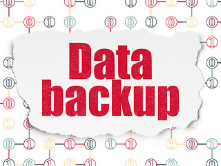 Image showing Information concept: Data Backup on Torn Paper background