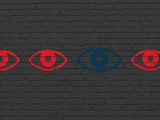 Image showing Security concept: eye icon on wall background