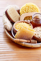 Image showing honey and spa treatment