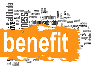 Image showing Benefit word cloud with yellow banner