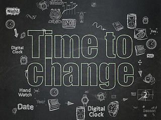 Image showing Time concept: Time to Change on School Board background